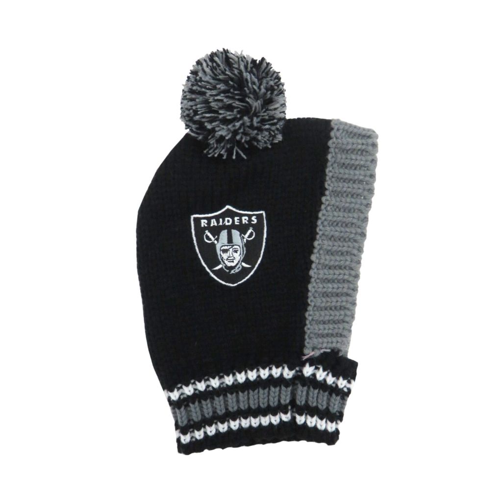Littlearth Unisex-Adult NFL Oakland Raiders Pet Knit Hat, Team Color, Small