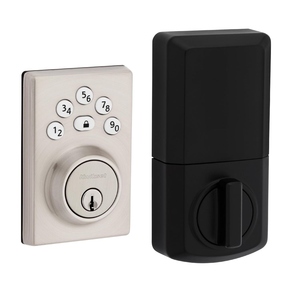 Kwikset Powerbolt 240 5-Button Keypad Satin Nickel Contemporary Electronic Deadbolt Door Lock