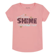 Nautica Girls' Short Sleeve T-Shirt with Flip Sequin Design, Cotton Tee with Tagless Interior, Pink Dolphin Sequin Shine, 4T