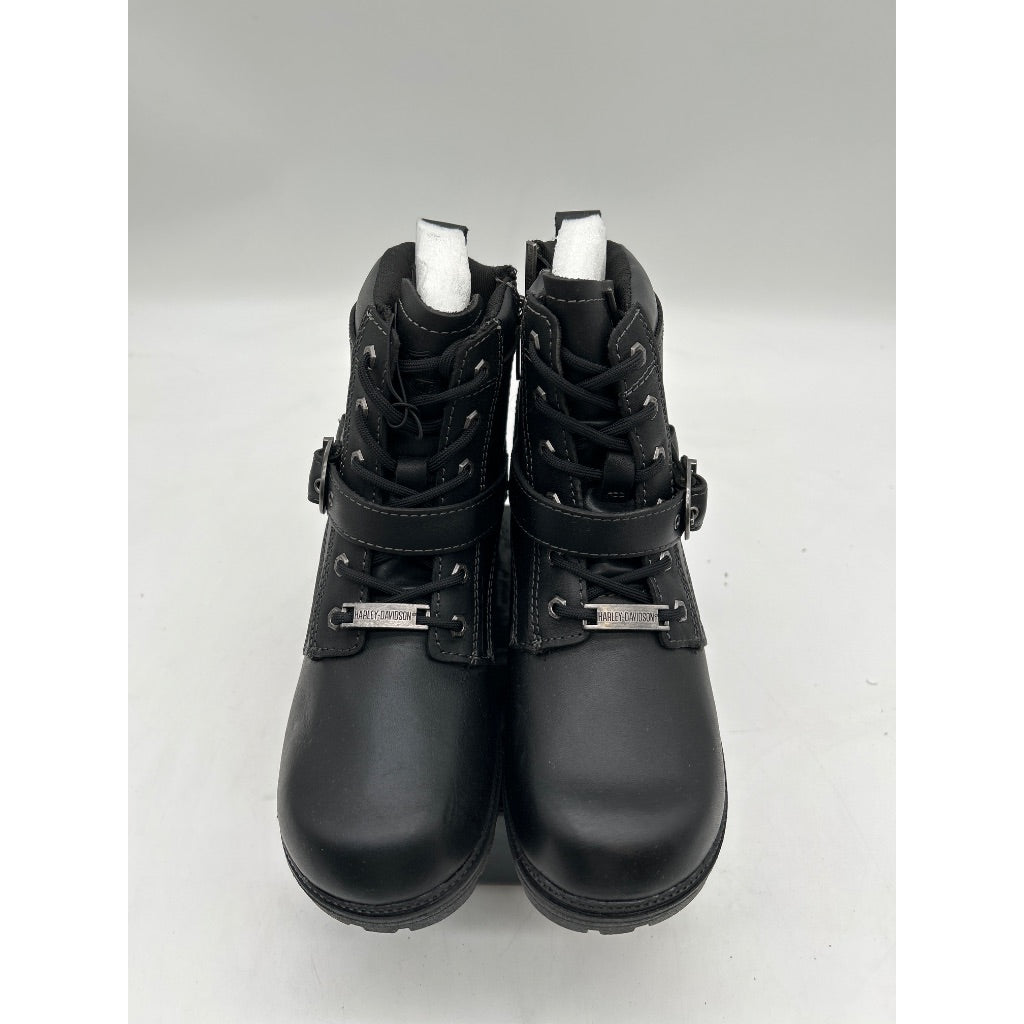Harley-Davidson Footwear Women's Tegan Round Toe Motorcycle Boots, Black - Size 8