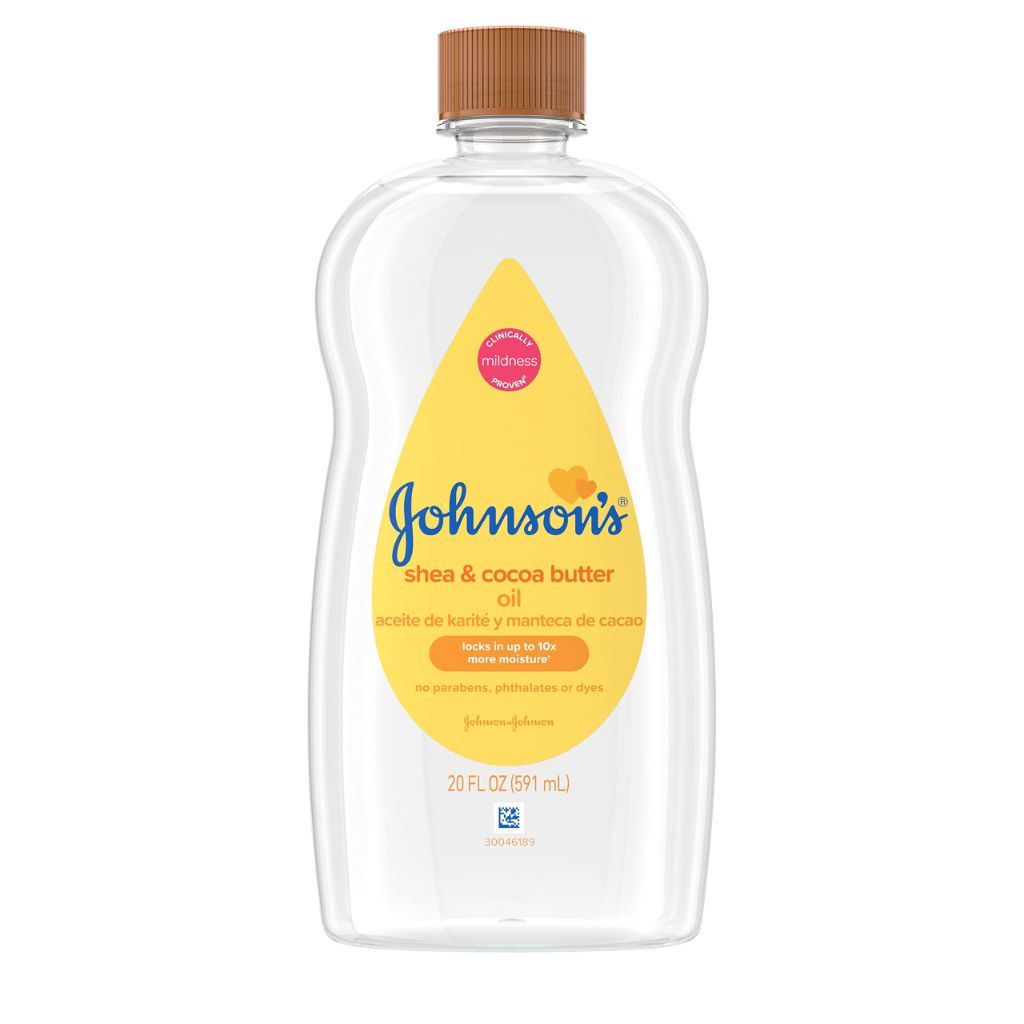 Johnson's Baby Oil,  Shea & Cocoa Butter to Prevent Moisture Loss,  20 fl. oz