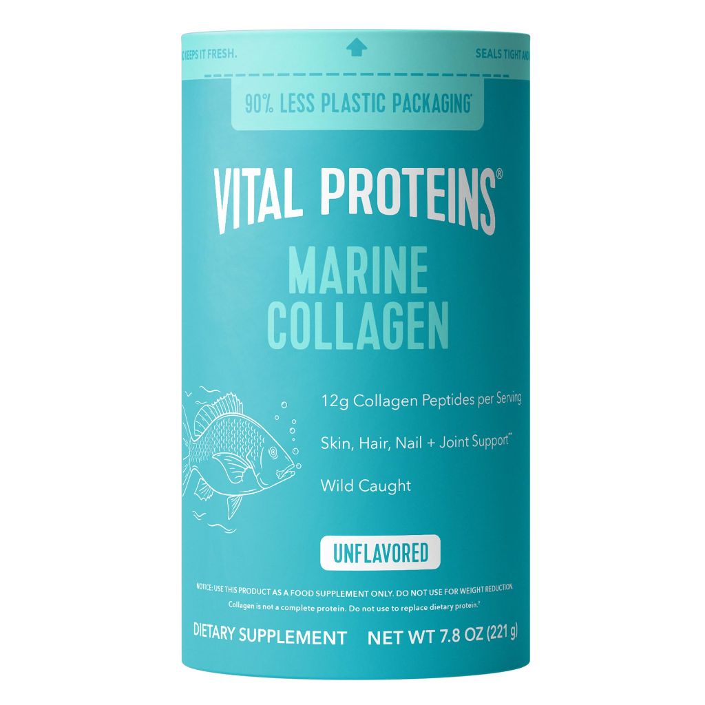 Vital Proteins Marine Collagen Peptides Powder Supplement for Skin Hair Nail Joint  - 12g per Serving - 7.8 oz Canister