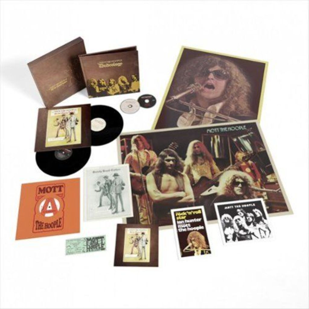 Mott the Hoople All The Young Dudes: 50th Anniversary Edition - 140gm Black Vinyl, 72pp Hardback Book in Slipcase with 2CD, Posters