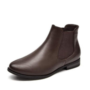 SZ 5.5 VJH comfort Women's Slip on Chelsea Ankle Boot, Western Almond Round (Brown)