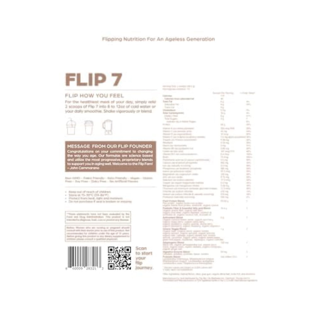 Flip My Life Flip 7 SuperFood Meal Replacement Powder, Vital Vanilla, 15 Servings