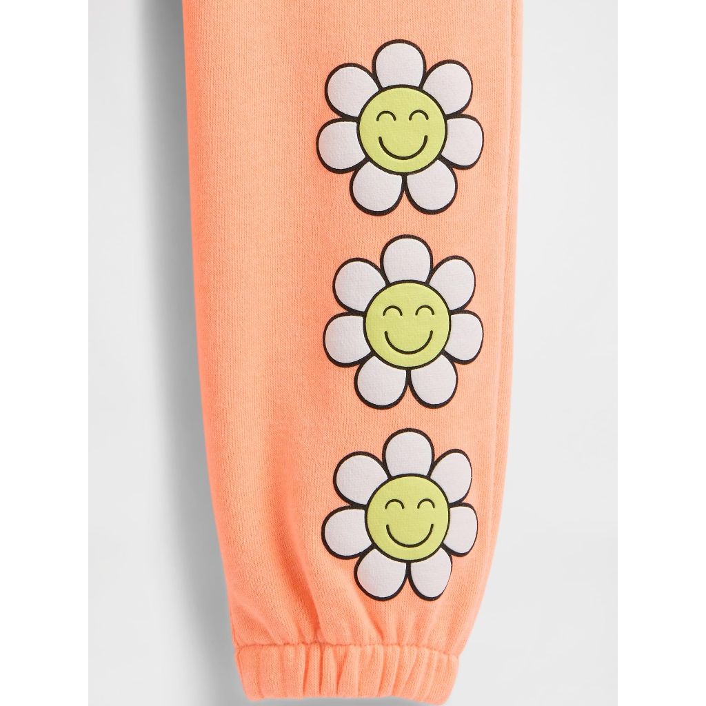 GAP Baby-Girls Logo Pull-On Jogger Sweatpants, Orange Kiss Neon, 6-12 Months