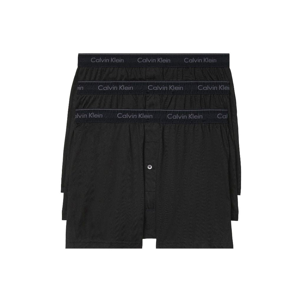 Calvin Klein Men S Cotton Classics Knit Boxer -3 Pack  Black  Large