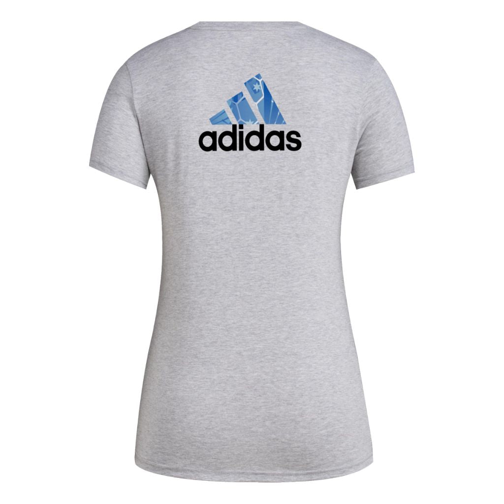 Adidas Women's Minnesota United FC Local Pop Short Sleeve Pre-game T-shirt, Medium Grey Heather, Large Tall