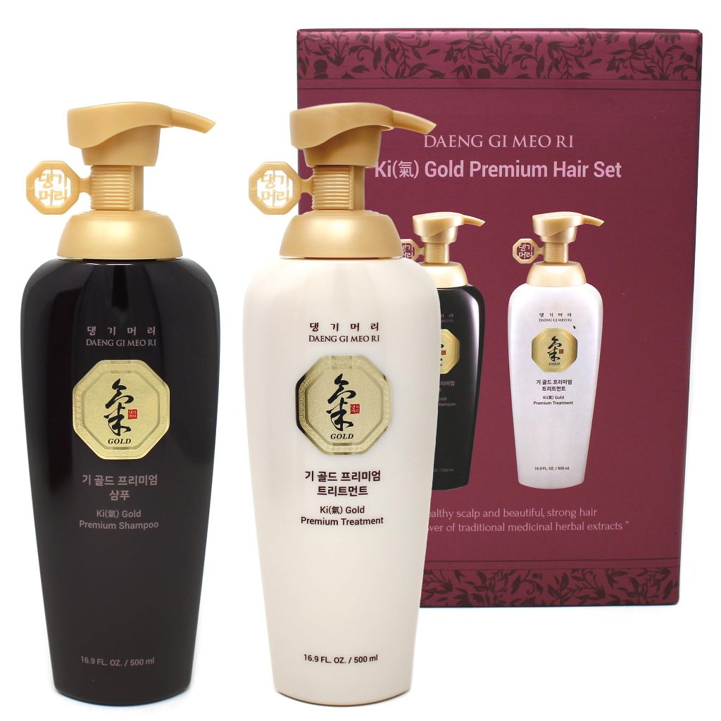 Daeng Gi Meo Ri- Ki Gold Premium Shampoo + Treatment Set, Promoting Hair Growth,  500ml