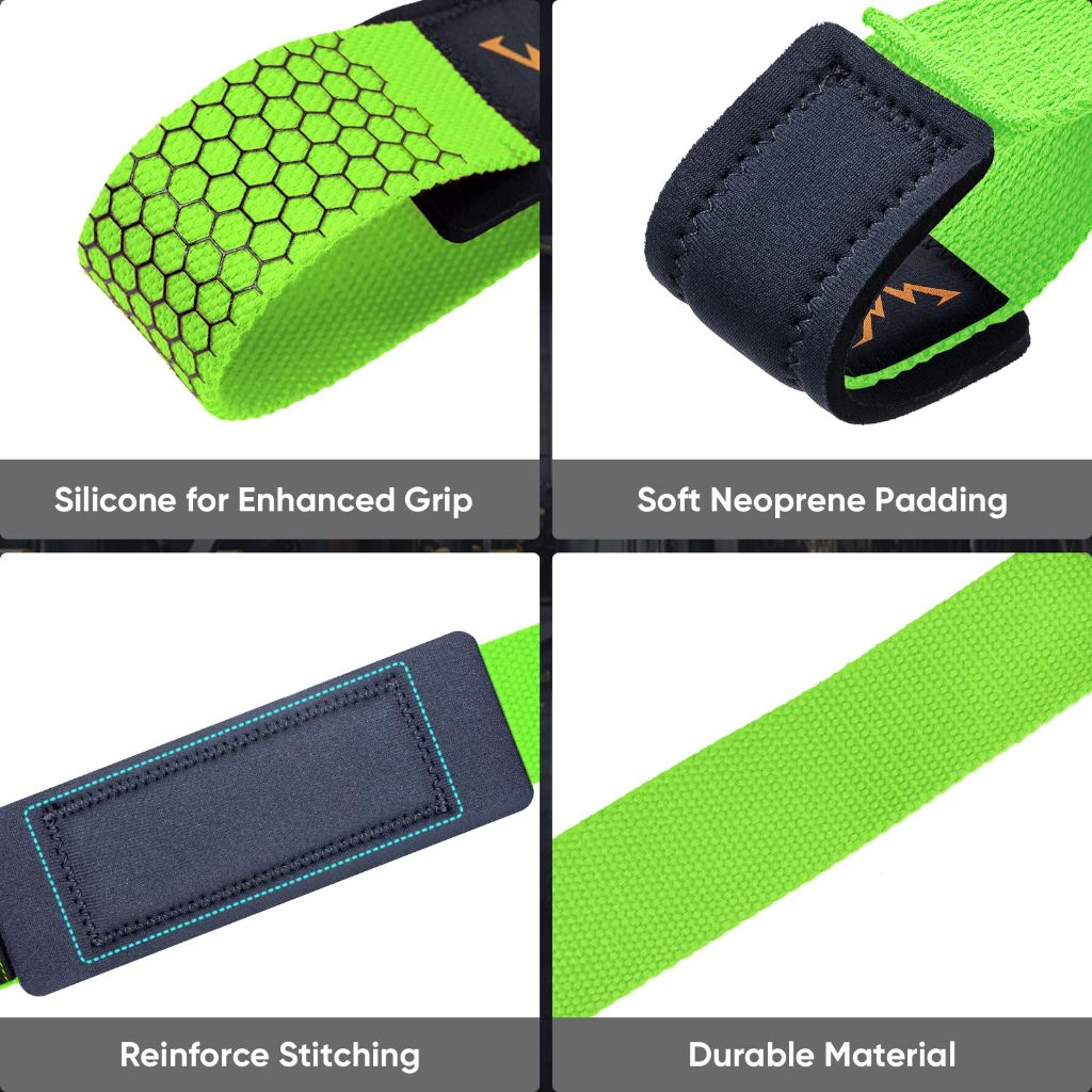 APEXUP Weight Lifting Straps for Weightlifting, Deadlift Strap, (Green)
