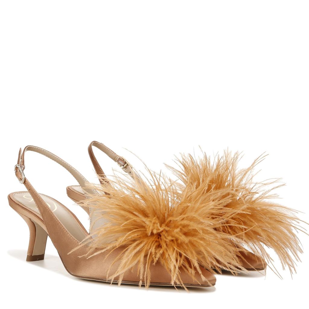 Sam Edelman Bianka Feather Pump Warm Blush Feather 6 Medium