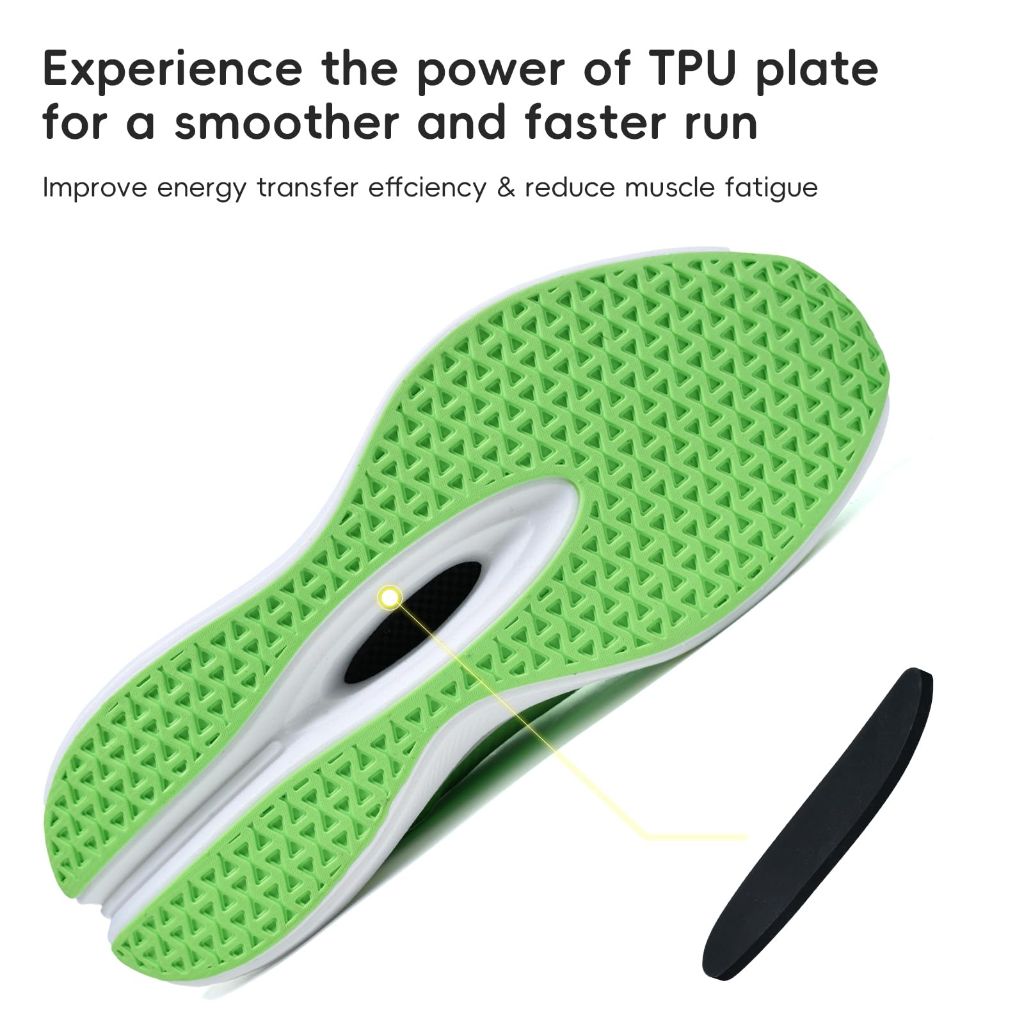 PMKZSES Mens Non-Slip Walking Shoes, Green - Size 39