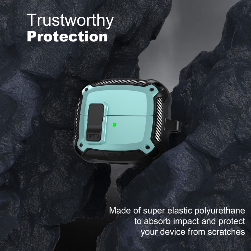 RFUNGUANGO Compatible with Samsung Galaxy Buds 3 Pro Case(2024)  Green