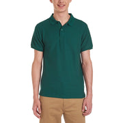 SZ L, Chaps Young Men's Uniform Short Sleeve Stretch Pique Polo, Hunter, 38/39