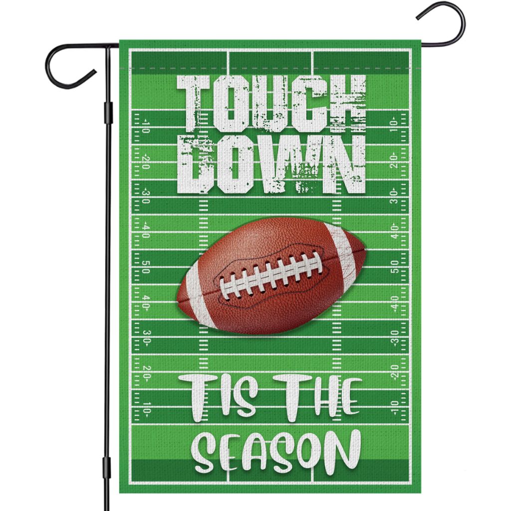 Football Garden Flag 12 x 18 Inch TouchDown Game Day Double Sided Rugby Yard Flag