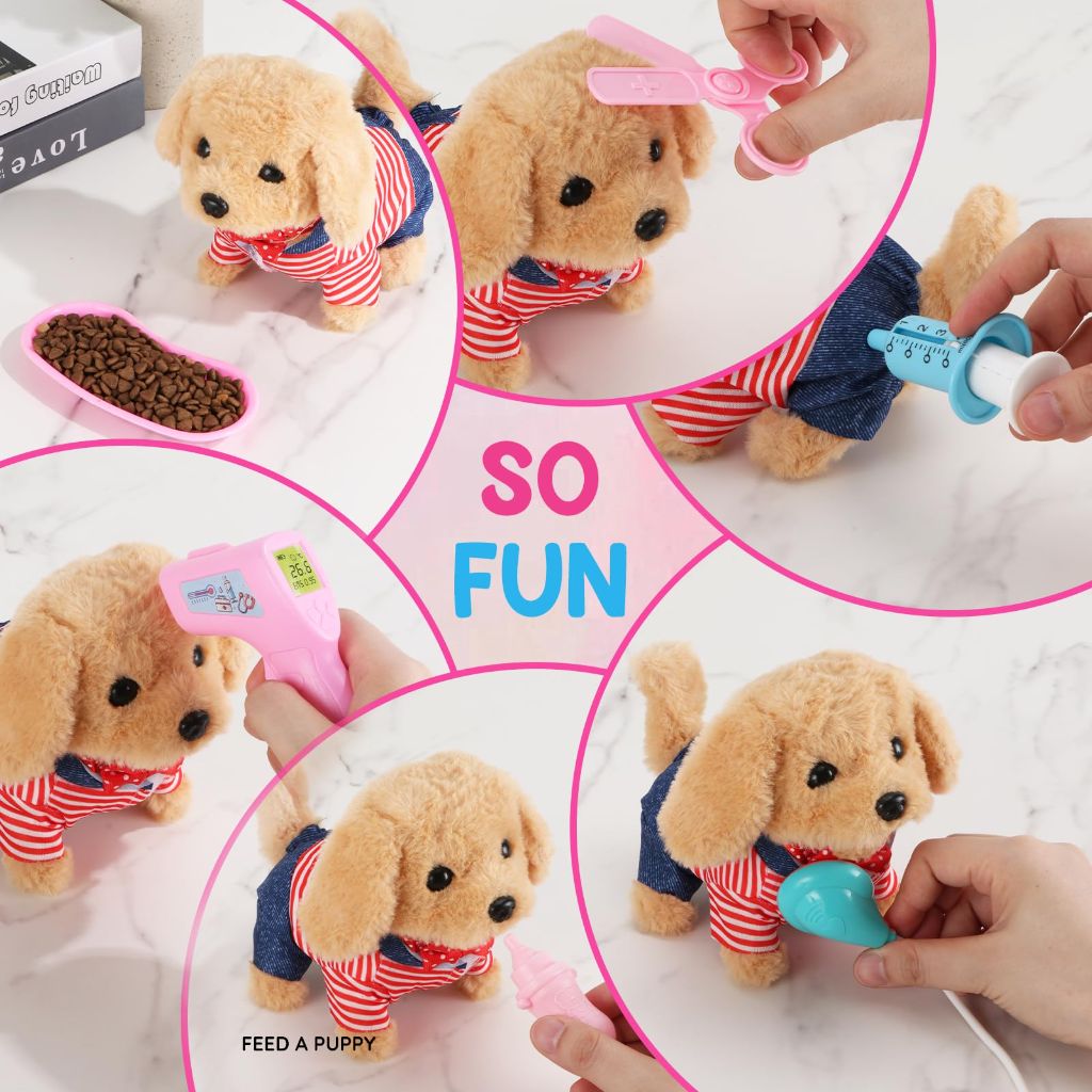 Skymetis Toddler Toy 10 Pcs Interactive Retriever Robot Dog Toy, Educational Toddler Gifts for 3yo
