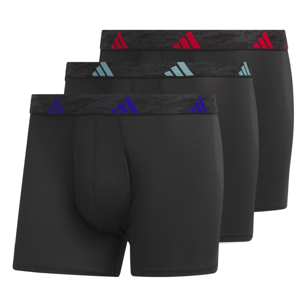 adidas Men's Microfiber Performance Athletic Fit Trunks - Black, Medium (3 Pair)