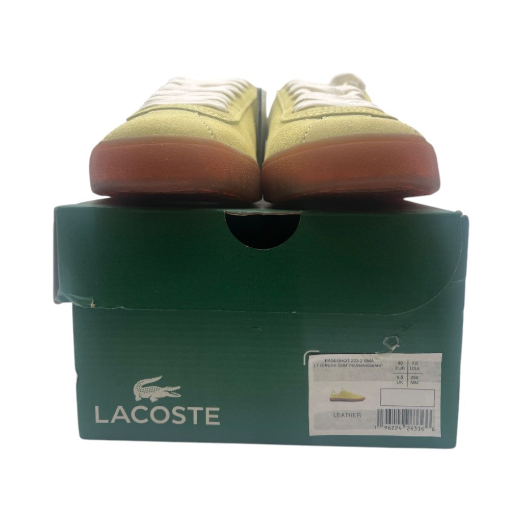 Lacoste Men's Baseshot Sneakers, Size 7.5, Light Green/Dark Gum