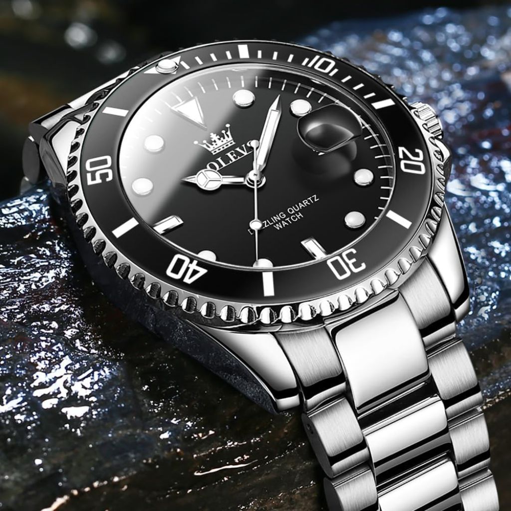 OLEVS Luxury Watches for Men Big Face Stainless Steel | Analog Quartz