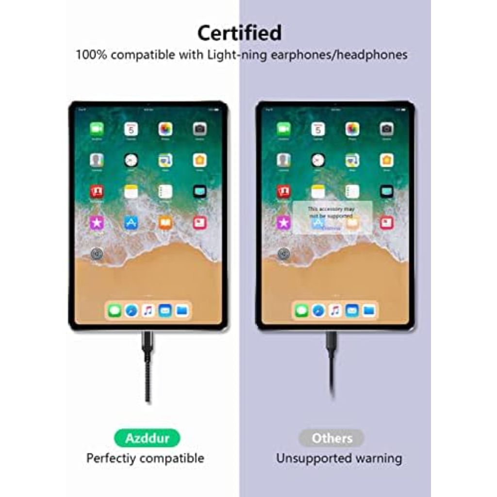 USB C to Lightning Audio Adapter USB TYPE C Male to Lightning Female Headphones Converter Compatible with iPhone 15/15Pro, iPad Pro, Galaxy S23/S22, MacBook USB C Laptop(Audio Only, Not for Charging)