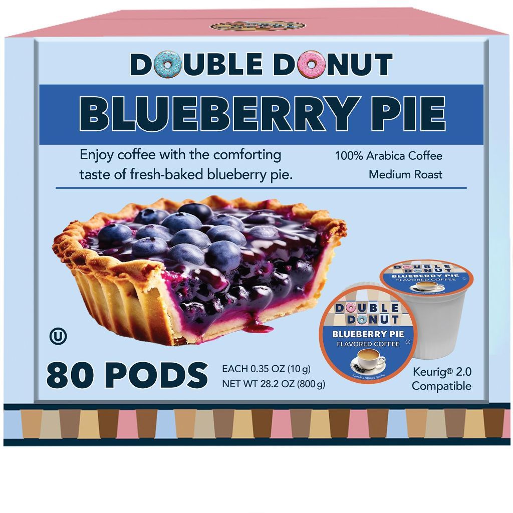 Double Donut Blueberry Pie Keurig K-Cup Coffee Pods, 80ct.