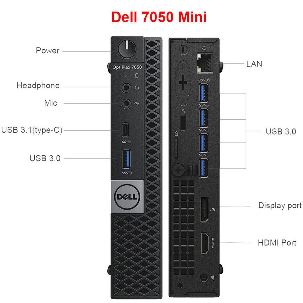 Dell OptiPlex 7050 Micro Form Factor Desktop Computer, Intel Core i7-7700 up to 4.20 GHz, 16GB DDR4 RAM, 512GB Solid State Drive, Windows 11 Pro (Renewed)