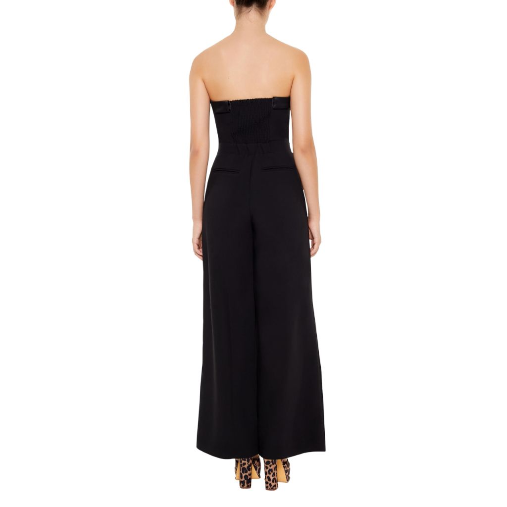 Forever 21 Women's Strapless Wide-Leg Jumpsuit, Black, Medium