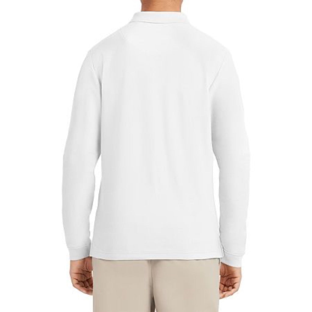 IZOD Men's Regular Fit Long Sleeve Polo Shirt - White, Small
