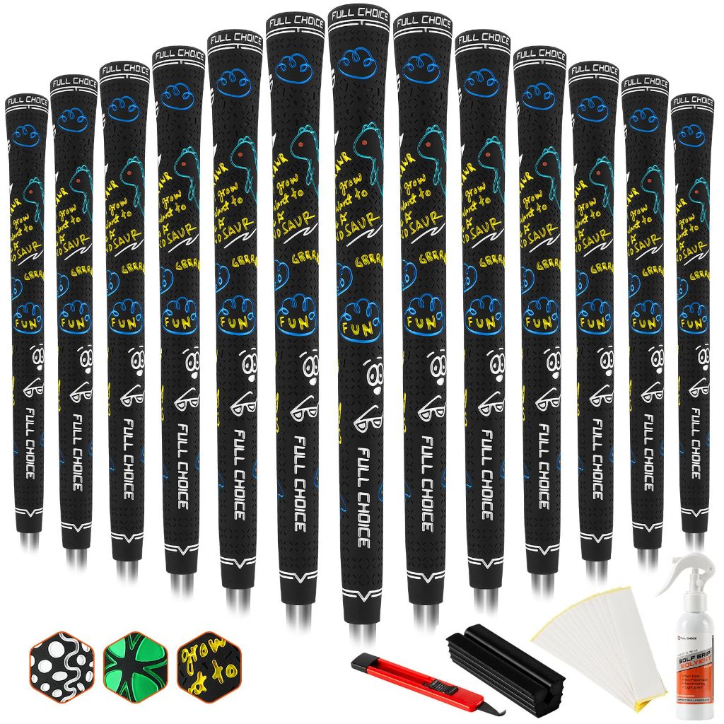 Full Choice Vitality+ Rubber Golf Grips,  Standard Size, RG03, Pack of 13 with Solvent