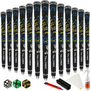 Full Choice Vitality+ Rubber Golf Grips,  Standard Size, RG03, Pack of 13 with Solvent