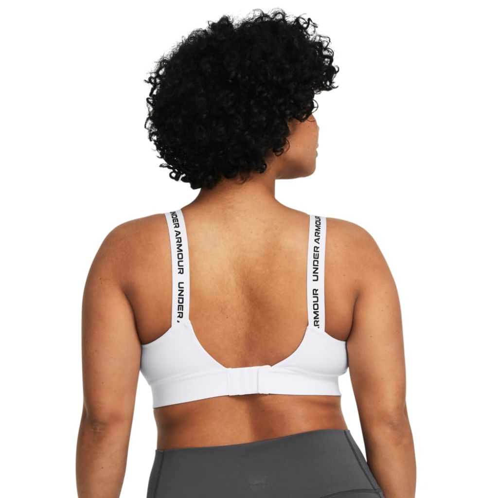 Under Armour Women's Infinity Mid Impact Sports Bra, White/Black, X-Large D-DD