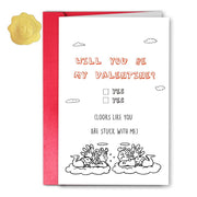 Lcmjjm Funny Valentine Card for Husband Boyfriend, Stuck With Me Forced Yes Checkbox Card for Wife Girlfriend