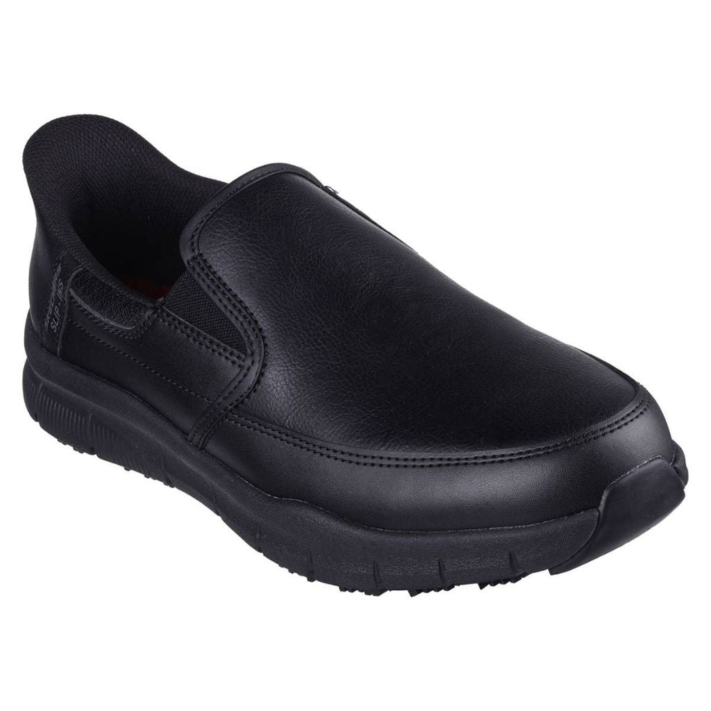 Skechers Men's Nampa Broxtin Slip-In Food Service Shoe, Black, Size 11.5 W