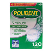 Polident 3 Minute Daily Antibacterial Denture Cleanser - 120 Tablets
