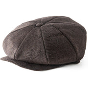 Lanzom Mens Newsboy Cap High Woolen Tweed Gatsby Hat Ivy Cabbie Flat Golf Cap Newsboy Cap