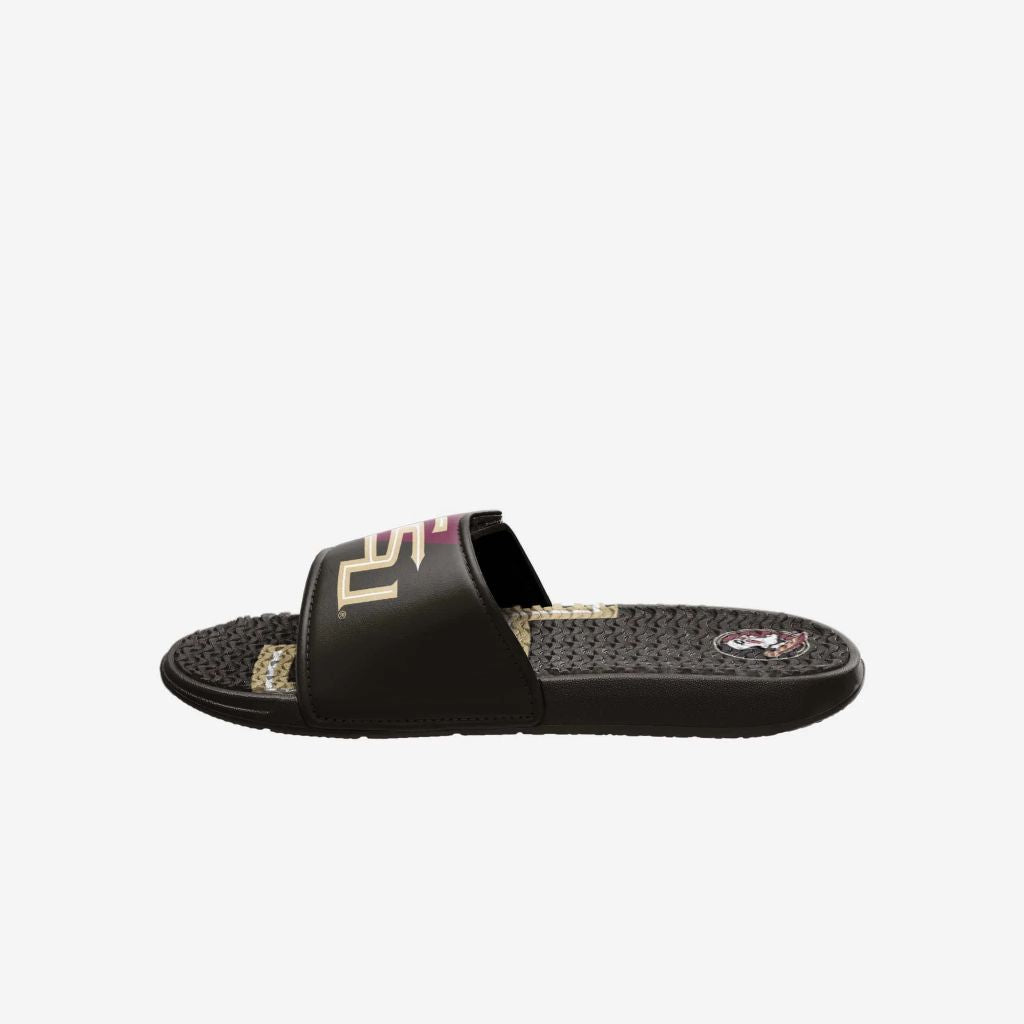 SZ L, FOCO Florida State Seminoles NCAA Men's Color block Big Logo Gel Slide