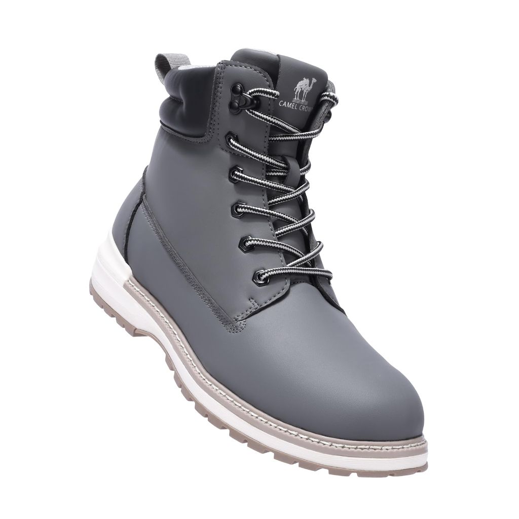 CAMEL CROWN Work Boots for Men Water-Resistant Soft Toe Non Slip, Comfortable Insulated Industrial Construction Boots Dark Grey 10