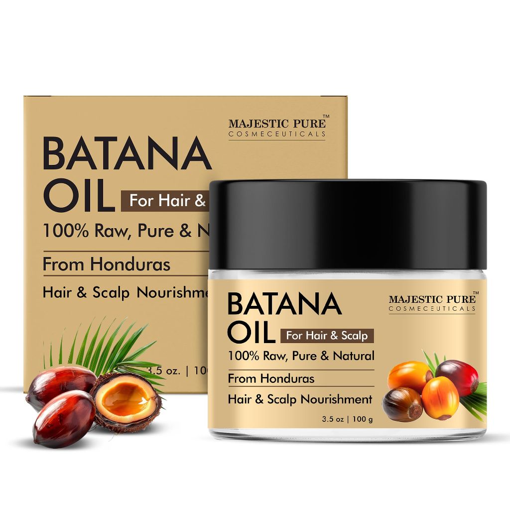 Majestic Pure Batana Oil for Hair Growth - 100% Pure Natural Organic 3.5oz Batana Oil for Thick and Strong Natural Hair
