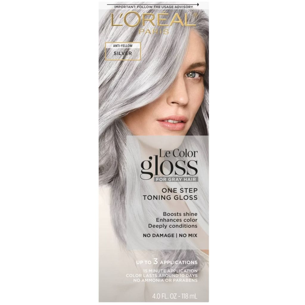 L Oreal Paris Le Color Gloss In-Shower Toning Gloss Hair Color  Silver  4 fl oz