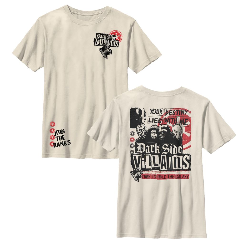 Star Wars Dark Villain Patches Boys T-Shirt, Cream - size M