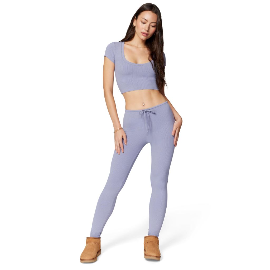 Florence by mills Women's Happy Place Lounge Legging, Smokey Purple - size XXS