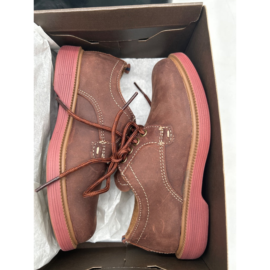 Florsheim Kid's Supacush Plain Toe Oxford Shoe, Brown Crazy Horse/Brick Sole - Size 10.5 Little Kid