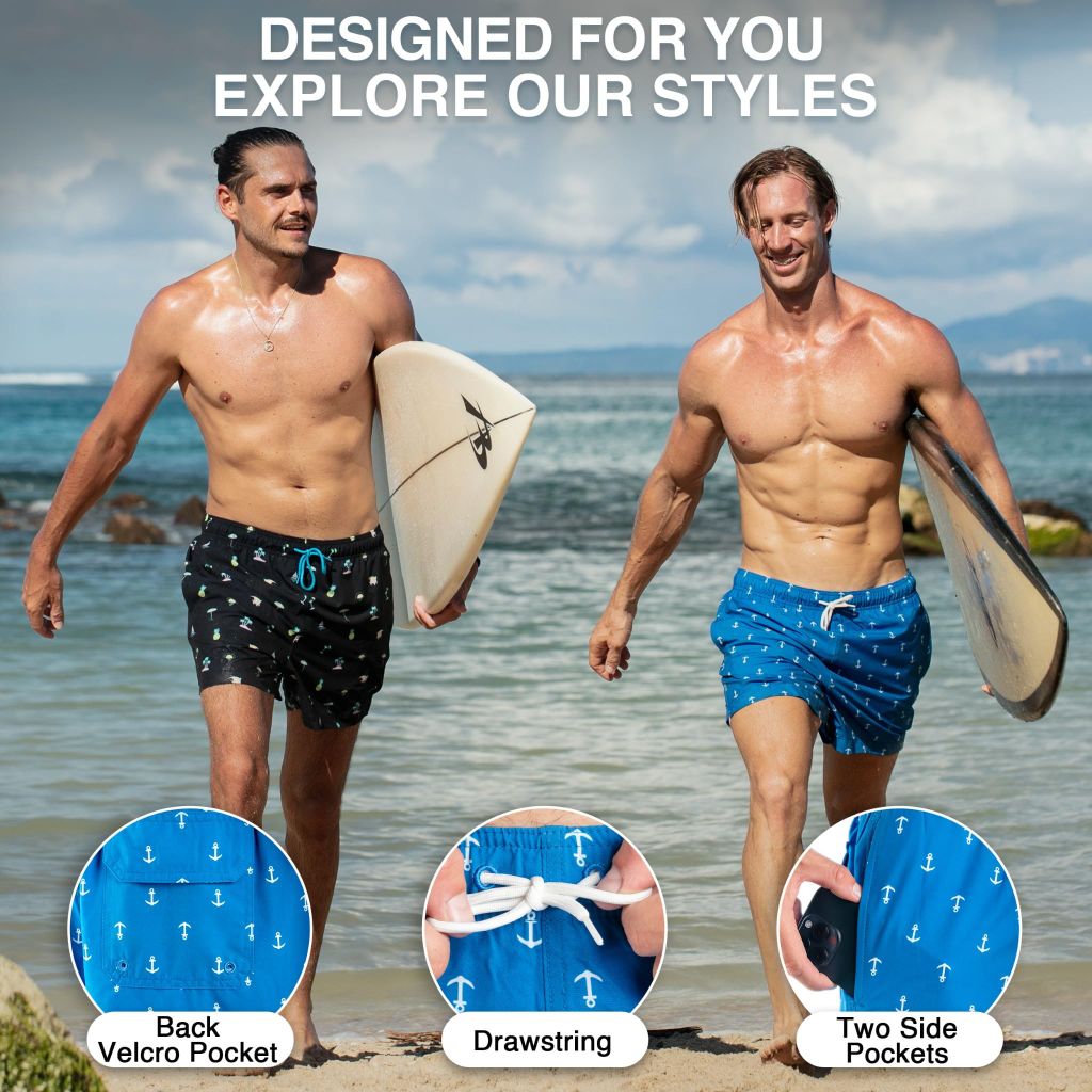 Kanu Surf 5” Adventure Men’s Swim Trunks – UPF 50+ Quick-Dry Bathing Suit Shorts with Pockets & Compression Liner (4X)