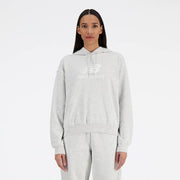 New Balance Women's Sport French Terry Logo Hoodie - Gray, SZ M