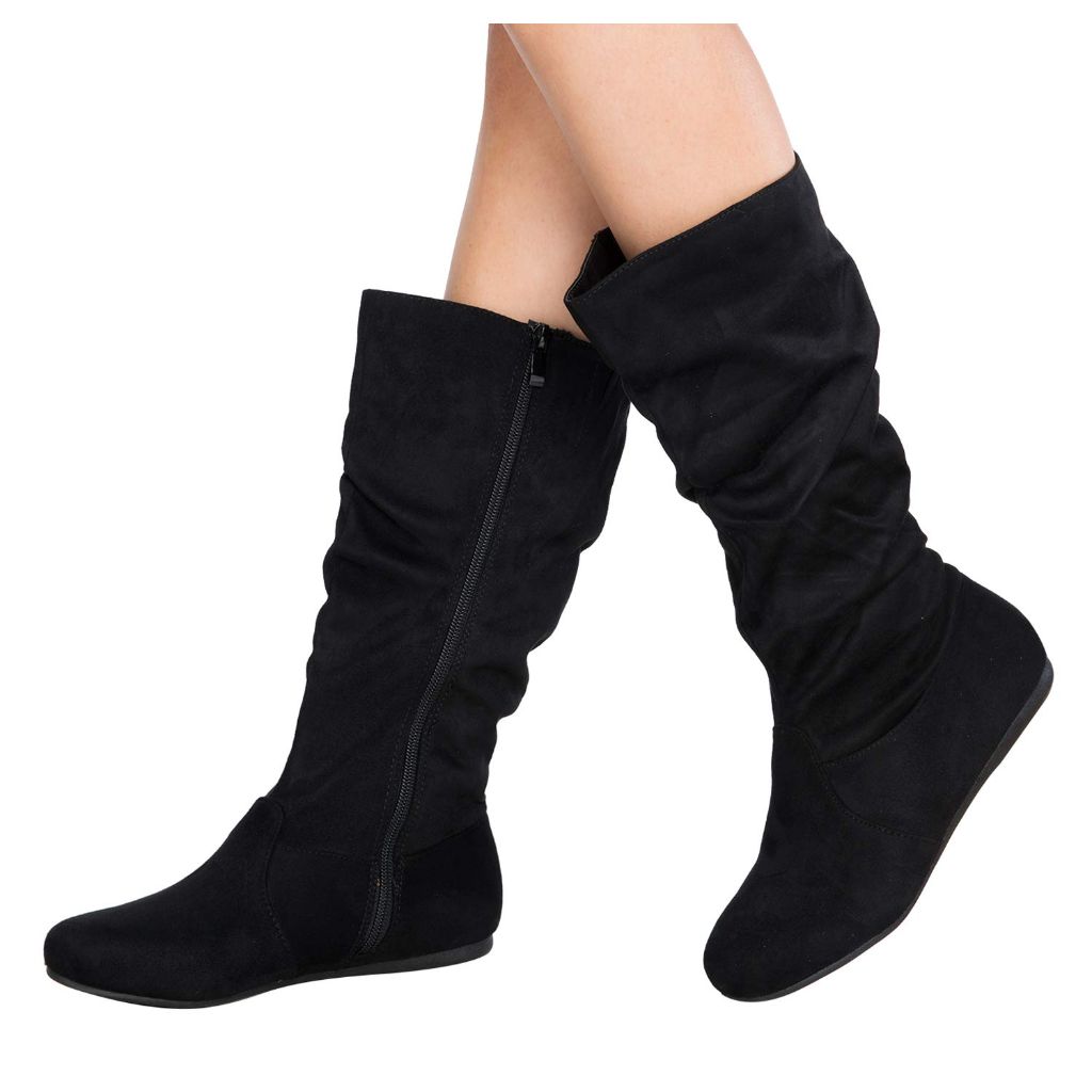 OLIVIA K Womens Slip On Casual Boots, Black - size 7.5