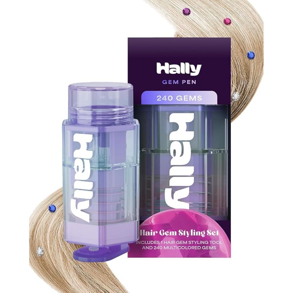 Hally Gem Pen Art Craft Kit - Includes 60 Adhesive Hair Gems & Styling Tool