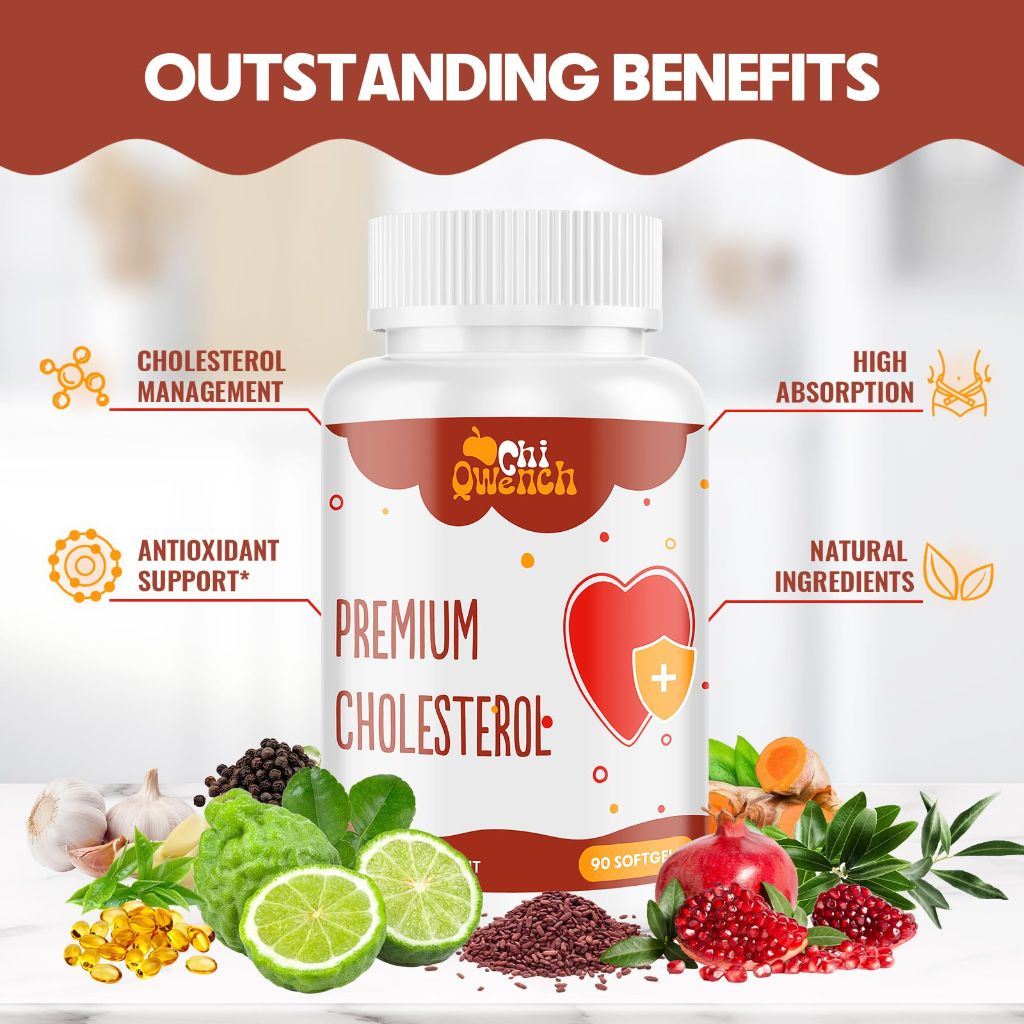 Chi Qwench Premium Cholesterol Supplements - 90 Soft gels