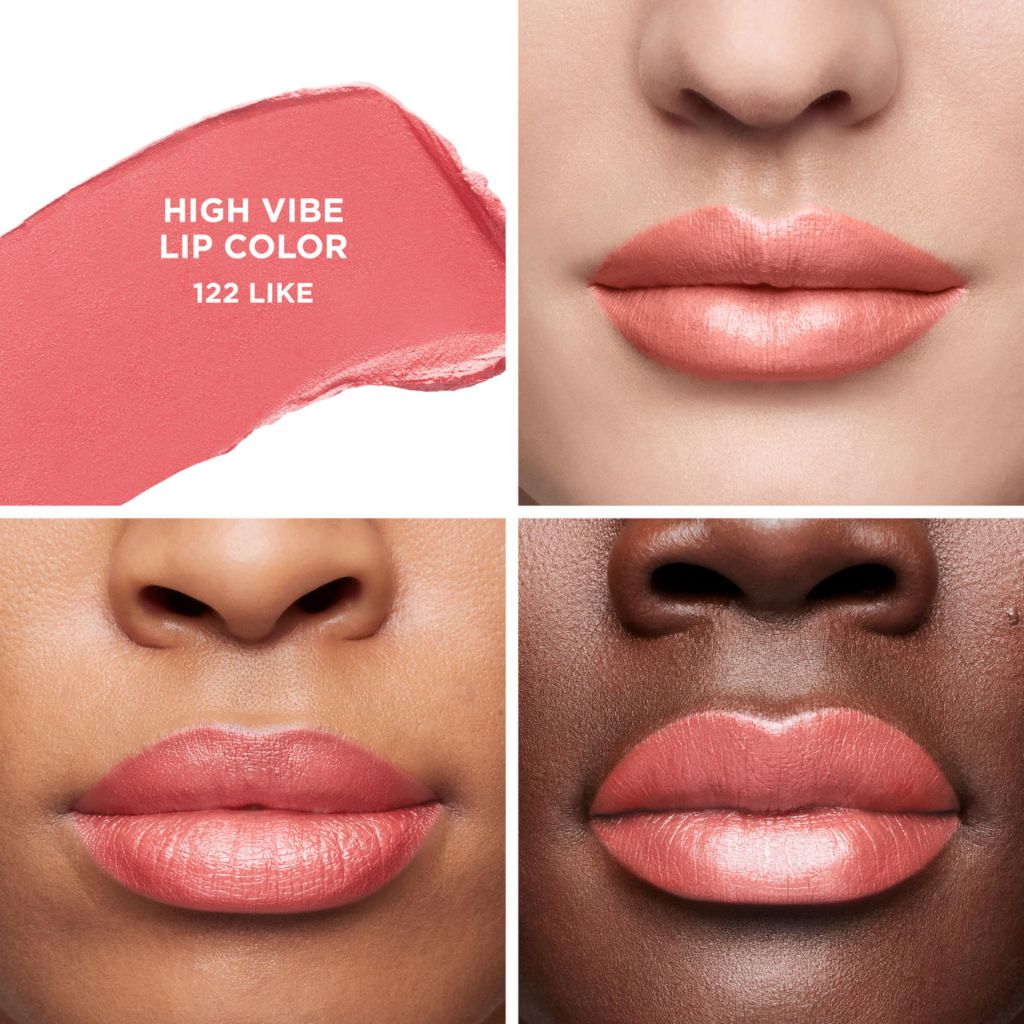 Laura Mercier High Vibe Lip Color, 6HR Long Lasting Lipstick, 122 Like - Warm rose