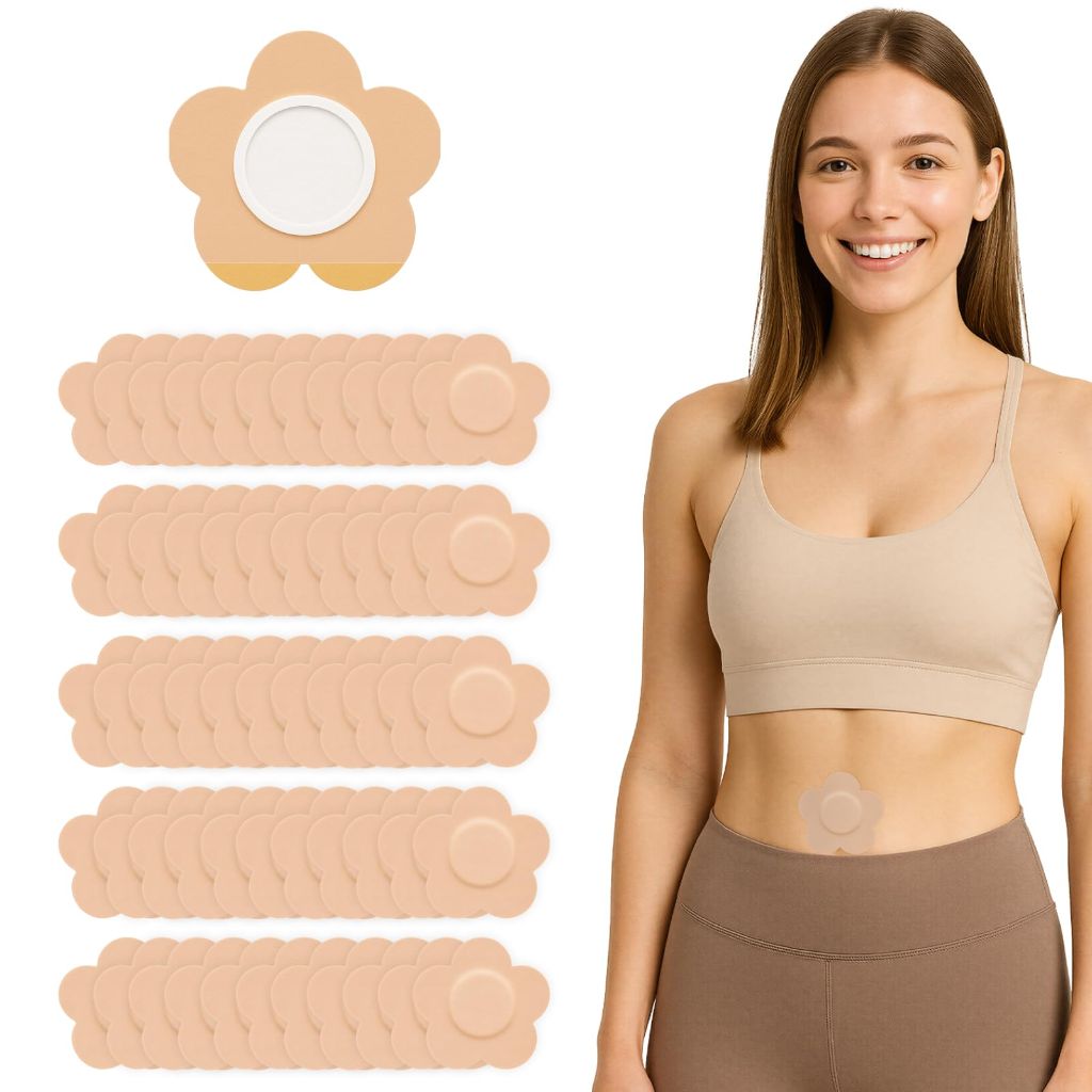 MONIER 50PCS Castor Oil Patches, No Wash (Beige)