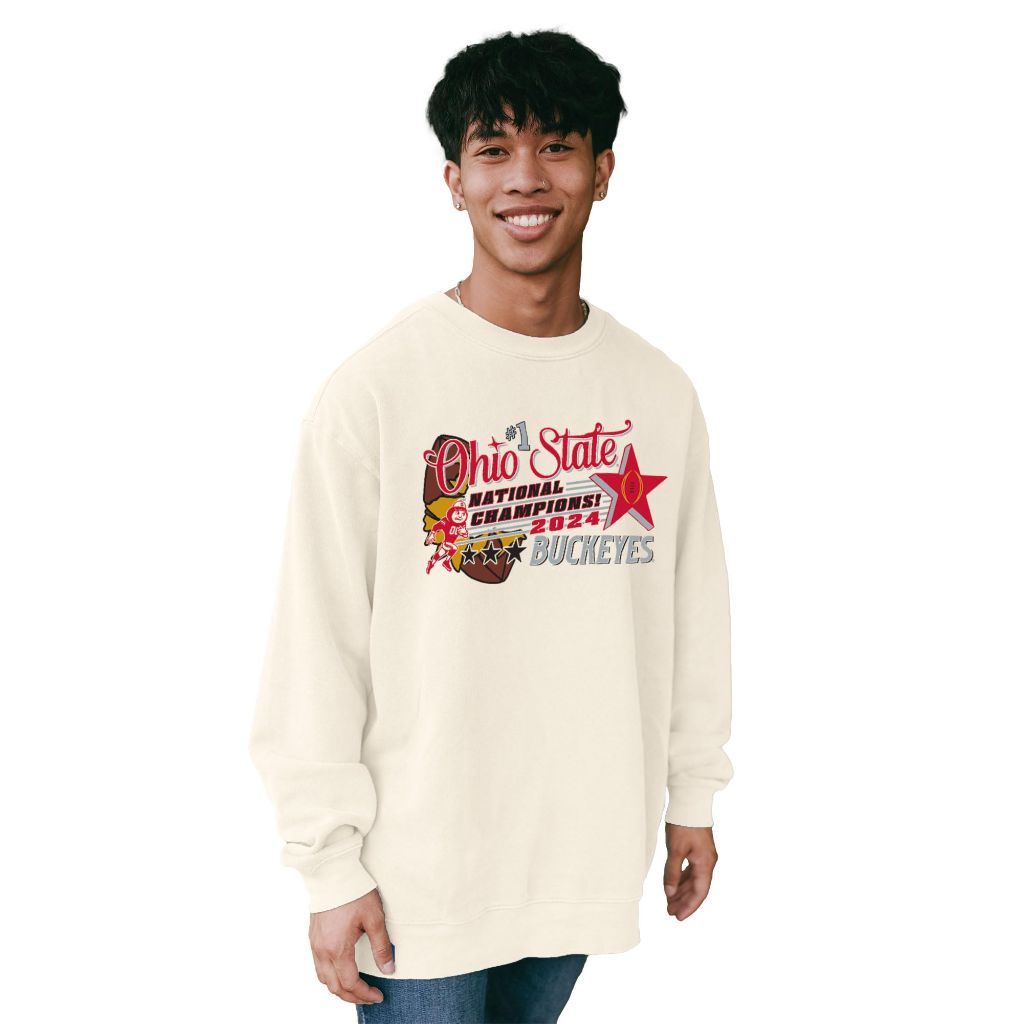 Blue 84 Men's Standard NCAA Officially Licensed, Ohio State Buckeyes, Dyed Ivory, Small
